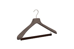 Hanger for suits with a velvet covered bar for trousers 45х6 см