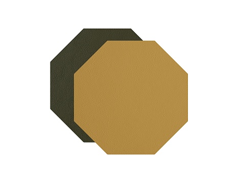 Coaster octagon 12x12, 40-mustard/ 55-olive