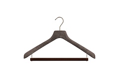 Hanger for suits with a velvet covered bar for trousers 45х6 см