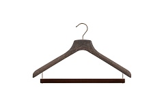 Hanger for shirts, polos and pullovers with a velvet covered bar for
trousers 43х3 cm